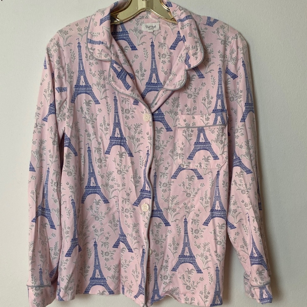 BedHead Pink and Blue Parisian Print Pajama Set - Picture 4 of 4